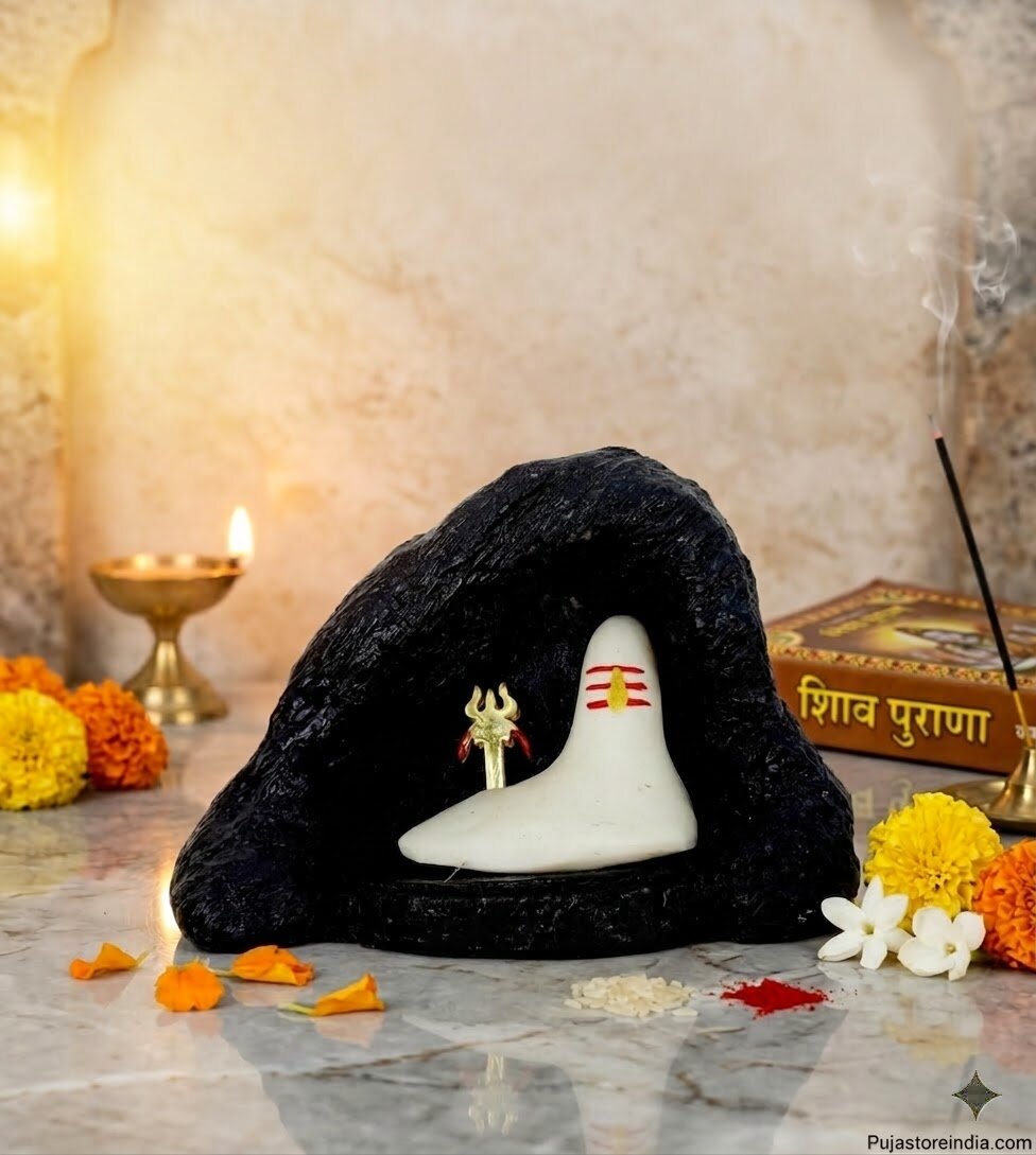 Baba Amarnath Gufa Replica with Ice Shivling | Resin Shiva Idol