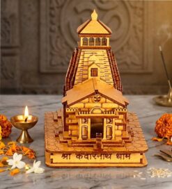 3D Kedarnath Mandir Model – Wooden Shiva Temple Replica Decor