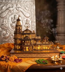 3D Ram Mandir Ayodhya Wooden Model with Lights – Ram Temple Replica