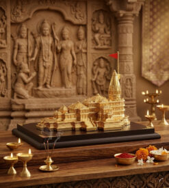 Golden Ram Mandir Model – Metal Ram Mandir Ayodhya Temple Replica