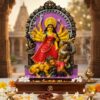 Traditional Shabekiyana Maa Durga Idol (11") | Handcrafted Marble Dust Murti with Daak Work