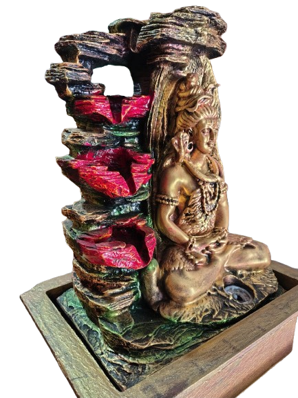 Alternative view of Water Fountain With Led Light, Shiva Water Fountain, 16" Water Fountain, Table Top Fountain, Spiritual Fountain
