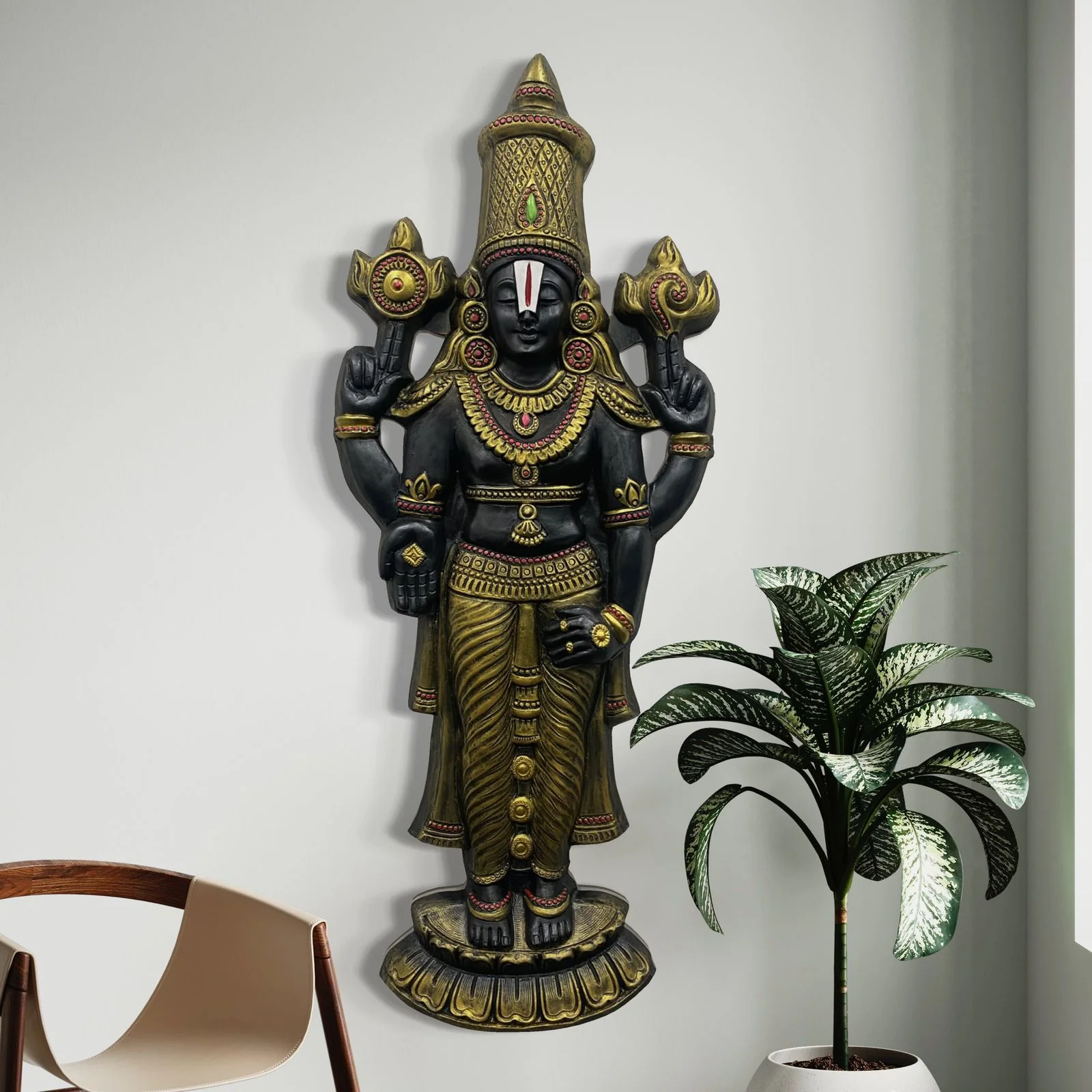 Tirupati Balaji 3D Wall Mural, 3D Balaji Wall Hanging, 3D Wall Mural - Image 4