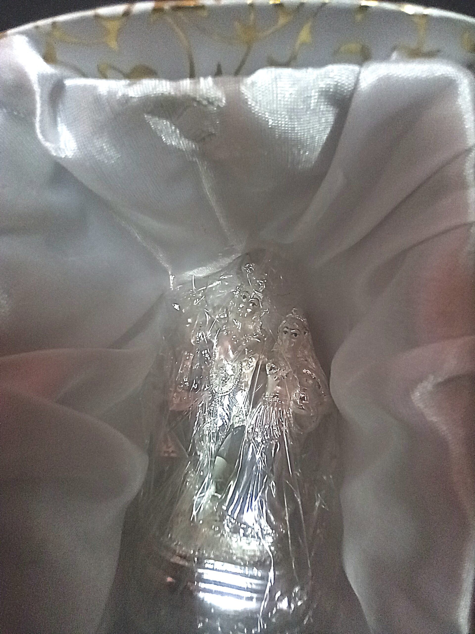 Alternative view of Radha Krishna Silver Statue, Radha Govinda Sculpture, Krishna Silver Murti