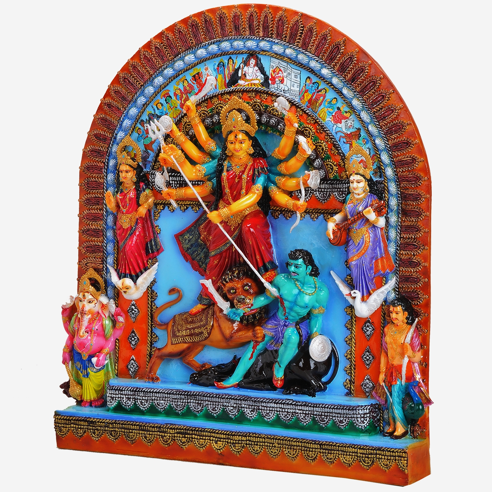 Alternative view of Durga Full Family Statue, Durga Statue, Durga Sculpture, Gods Idol