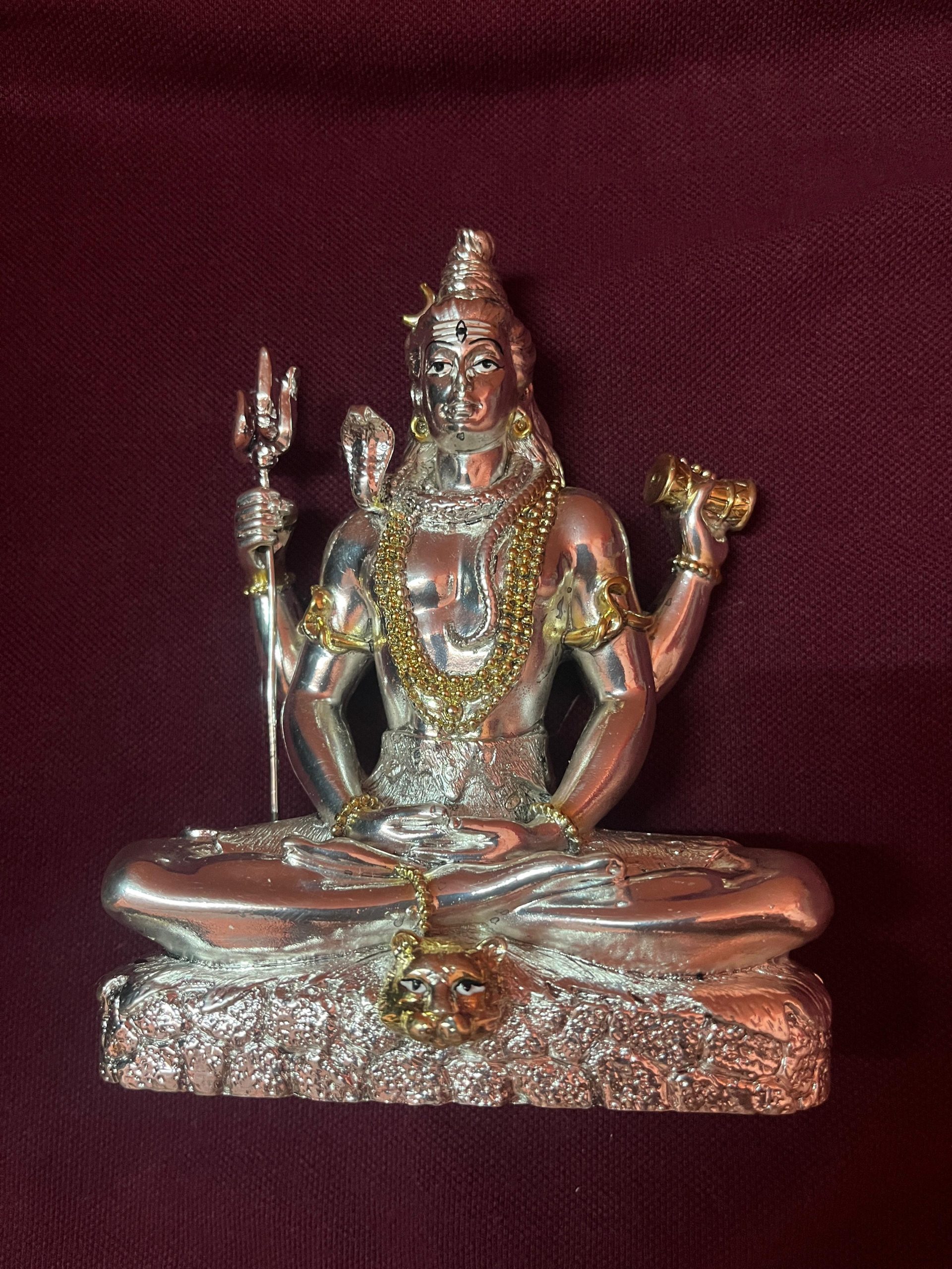 Shiva Statue, Lord Shiva Idol, Silver Shiva Murti, Mahadev Idol, Shiv Ji Idol