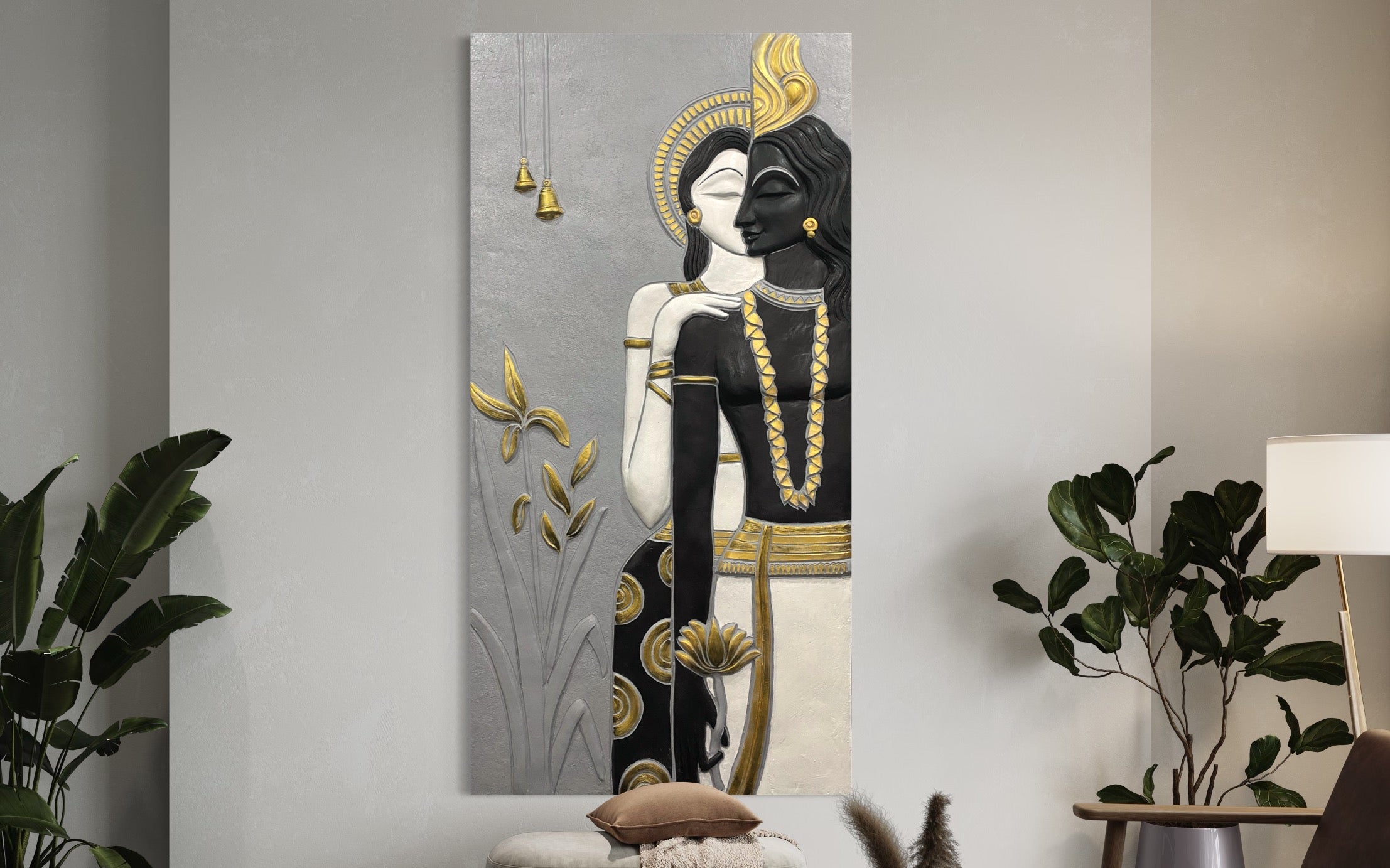 3D Radha Krishna Wall Hanging, 3D Wall Mural, 3D Wall Hanging, Radha Krishna Wall Art - Image 7