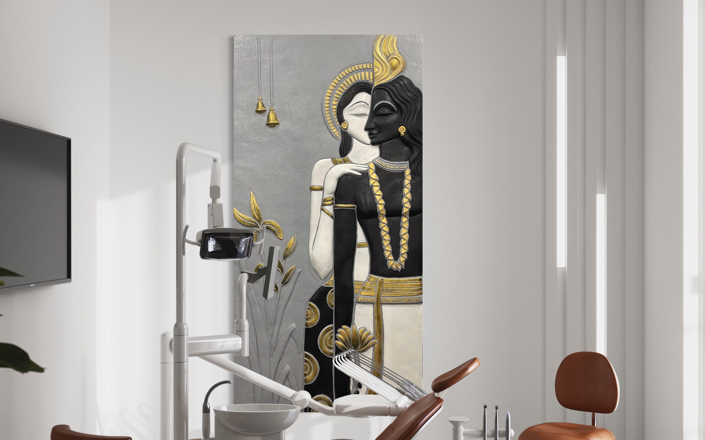 3D Radha Krishna Wall Hanging, 3D Wall Mural, 3D Wall Hanging, Radha Krishna Wall Art - Image 8