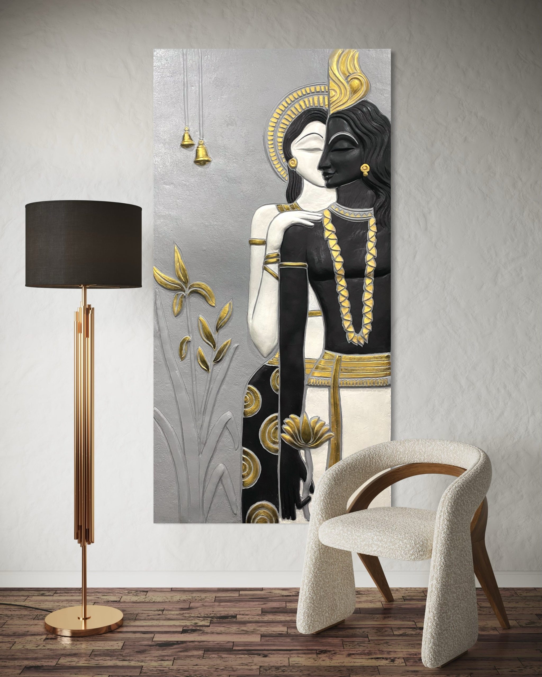 3D Radha Krishna Wall Hanging, 3D Wall Mural, 3D Wall Hanging, Radha Krishna Wall Art - Image 6