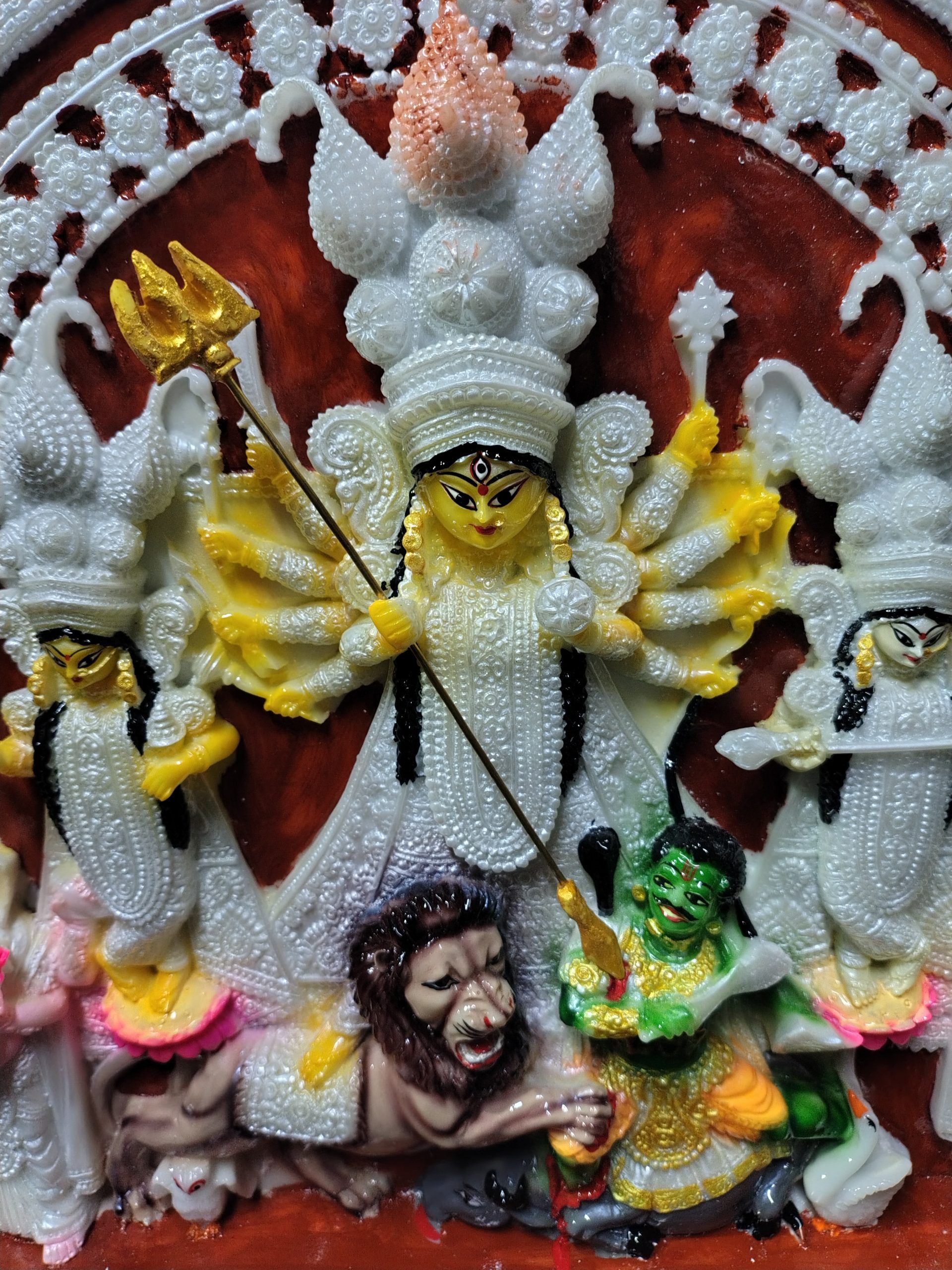 Alternative view of Marble Sculpture, Maa Durga Idol, Marble Durga Statue, Durga Statue
