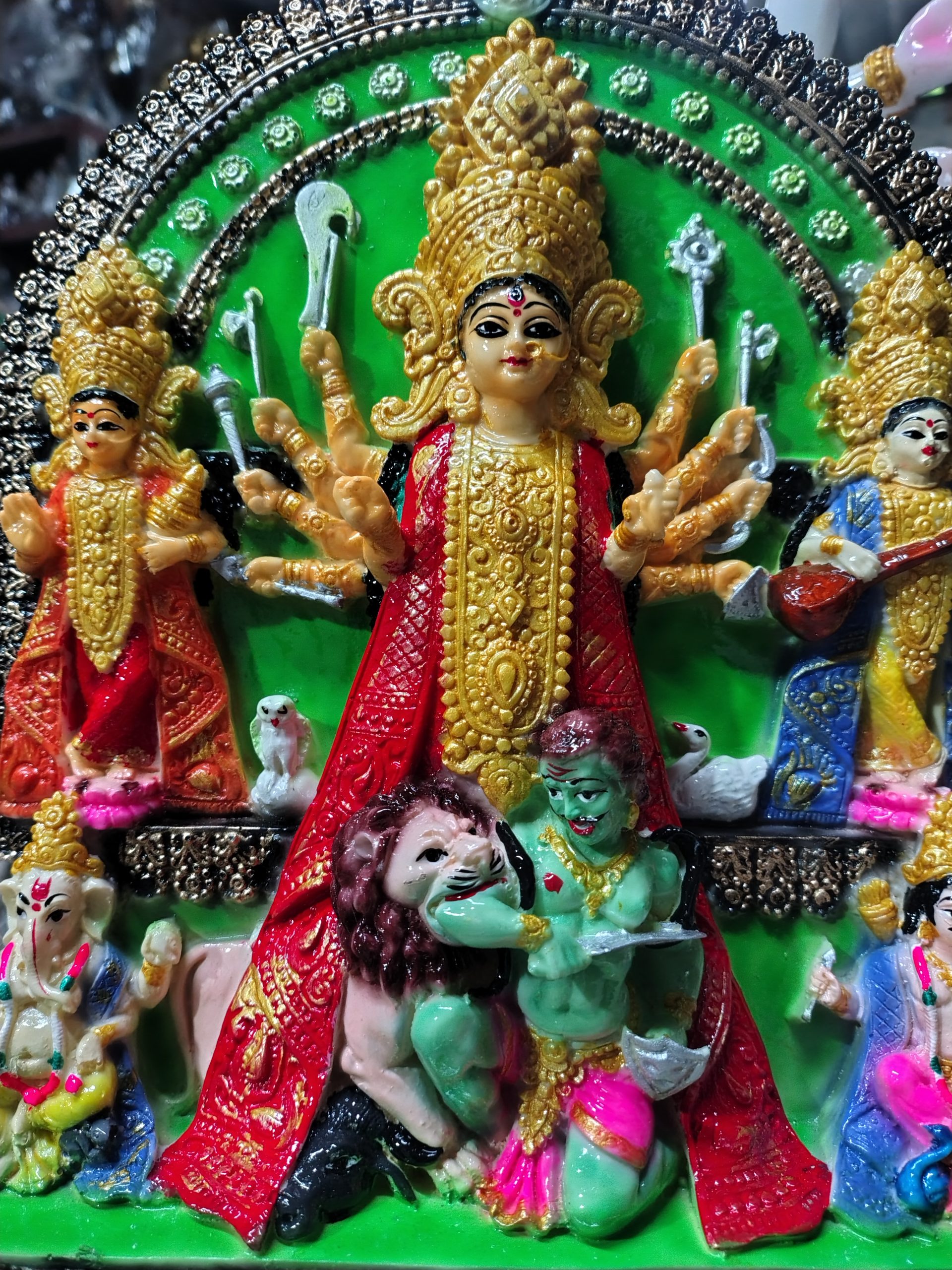 Alternative view of Durga Statue, Goddess Durga, Marble Durga Idol, Maa Durga Murti, Durga Ji Murti
