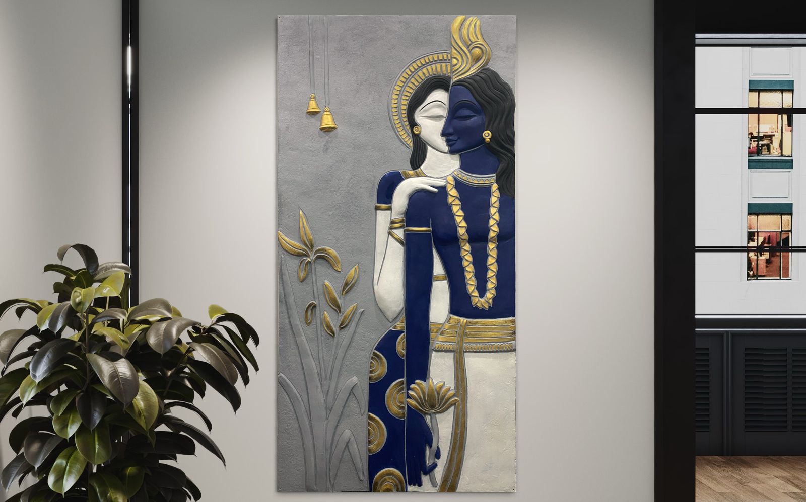 3D Radha Krishna Wall Hanging, 3D Wall Mural, 3D Wall Hanging, Radha Krishna Wall Art - Image 4