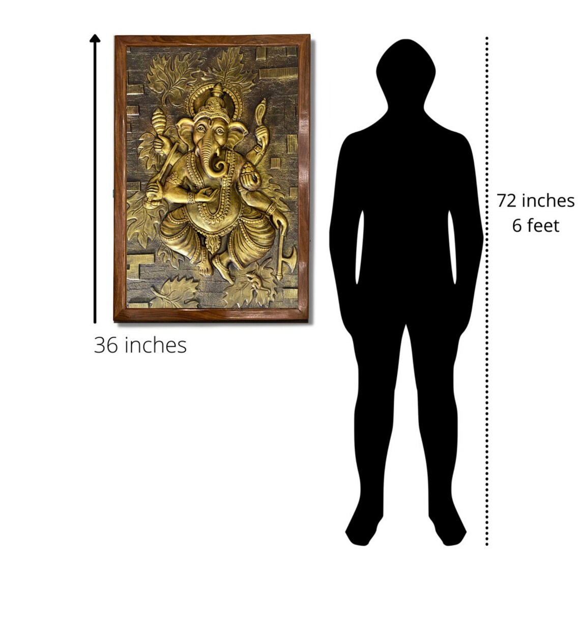 Ganesha Wall Hanging, 3D Ganesha Wall Mural, Home Decor Ganesha Mural - Image 4