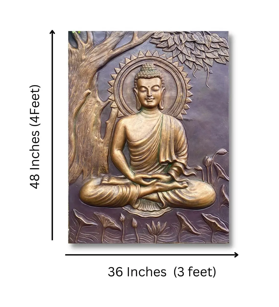 Buddha Wall Mural, Wall Decor, 3D Gautam Buddha Mural, Home Decor & Wall Art - Image 3