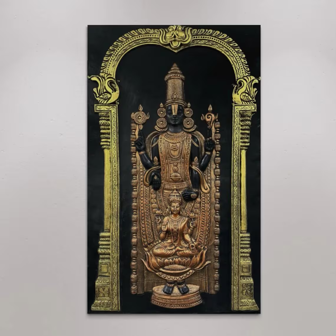 Tirupati Balaji Wall Mural, Tirupati Balaji Wall Hanging, Venkateshwara Wall Art